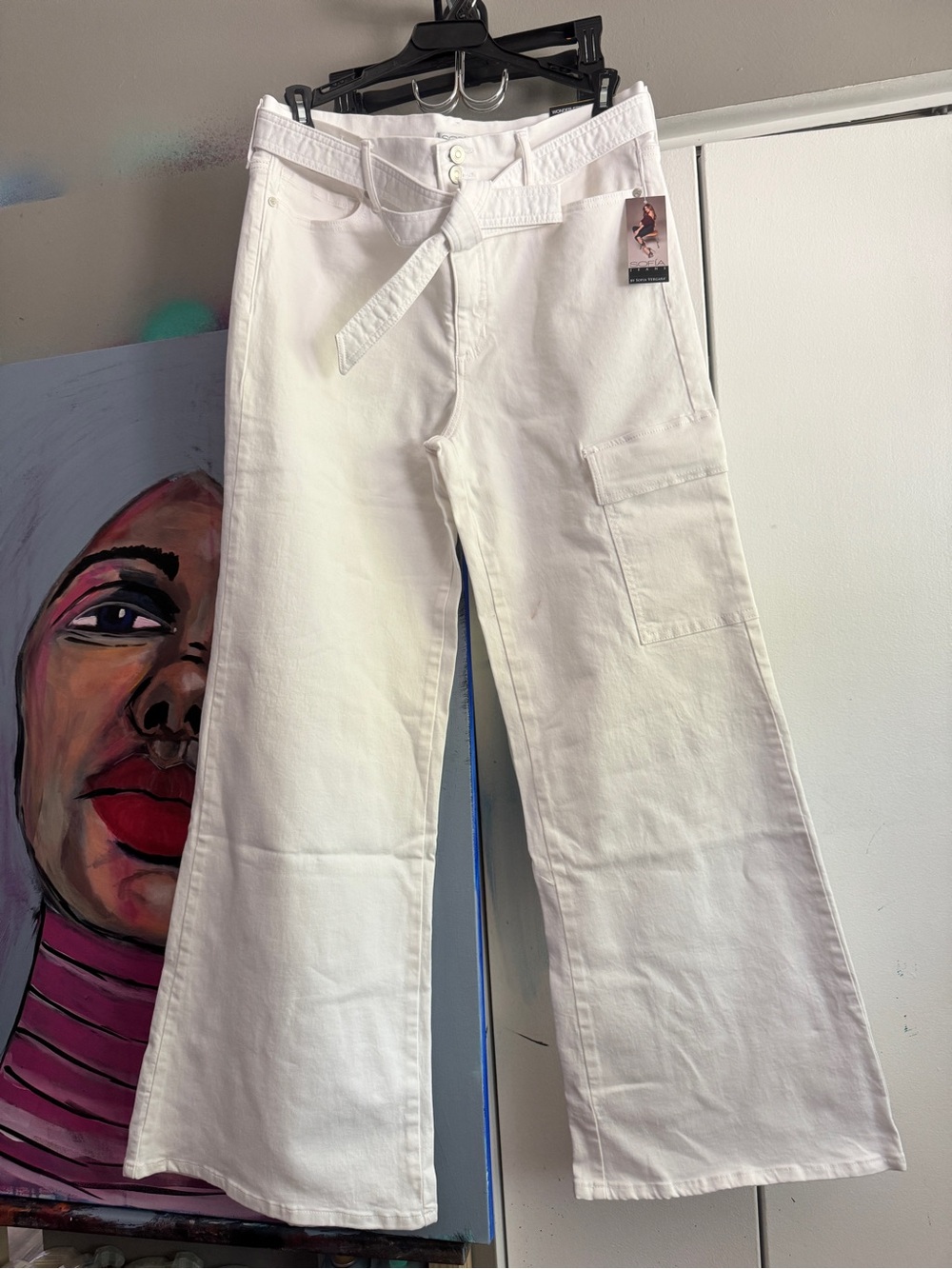 Sofia Jeans by Sofia Vergara Margot Wide Leg Super High-Rise White Jeans NWT 14 - Picture 6 of 15